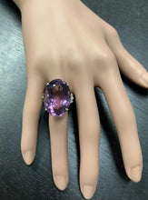 Load image into Gallery viewer, 28.25 Carats Natural Amethyst and Diamond 14K Solid Yellow Gold Ring