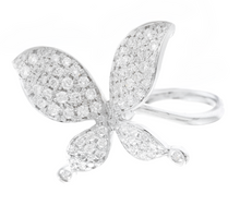 Load image into Gallery viewer, 1.15Ct Splendid Natural Diamond 14K Solid White Gold Flower Ring