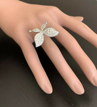 Load image into Gallery viewer, 1.15Ct Splendid Natural Diamond 14K Solid White Gold Flower Ring