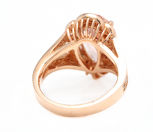 Load image into Gallery viewer, 5.10 Carats Exquisite Natural Morganite and Diamond 14K Solid Rose Gold Ring