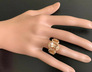 4.50 Carats Impressive Natural Morganite and Diamond 14K Solid Rose Gold Ring
