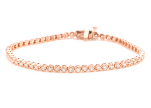 3.00 Carats Natural Diamond 14k Solid Rose Gold Bracelet