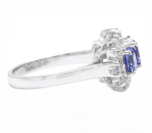 Load image into Gallery viewer, 2.20 Carats Natural Tanzanite and Diamond 14k Solid White Gold Ring