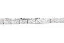 Load image into Gallery viewer, 4.80 Natural Sapphire and Diamond 14k Solid White Gold Bracelet