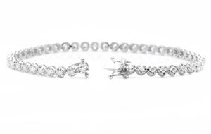 1.70 Carats Stunning Natural Diamond 14K Solid White Gold Bracelet