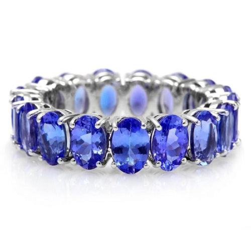 8.50 Carats Natural Very Nice Looking Tanzanite 14K Solid White Gold Ring