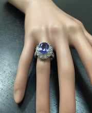 Load image into Gallery viewer, 5.91 Carats Natural Very Nice Looking Tanzanite and Diamond 14K Solid White Gold Ring