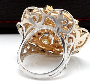 Splendid 5.00 Carats Natural VS Diamond 14K Solid Two-Tone Gold Ring