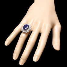 Load image into Gallery viewer, 9.50 Carats Natural Blue Sapphire and Diamond 14K Solid White Gold Ring