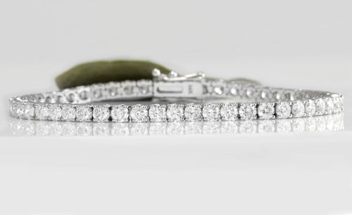 Very Impressive 3.75 Carats Natural VS Diamond 14K Solid White Gold Bracelet