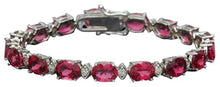 Load image into Gallery viewer, 23.30Ct Natural Tourmaline and Diamond 14K Solid White Gold Bracelet