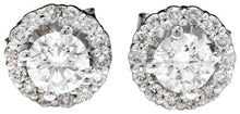 Load image into Gallery viewer, Exquisite .95 Carats Natural Diamond 14K Solid White Gold Stud Earrings