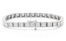 Load image into Gallery viewer, Very Impressive 3.20 Carats Natural Diamond 14K Solid White Gold Bracelet