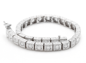 Very Impressive 3.20 Carats Natural Diamond 14K Solid White Gold Bracelet