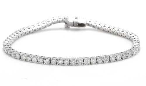 Very Impressive 4.70 Carats Natural Diamond 14K Solid White Gold Bracelet