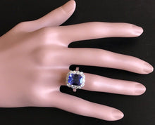 Load image into Gallery viewer, 5.00 Carats Natural Very Nice Looking Tanzanite and Diamond 14K Solid White Gold Ring