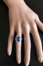 Load image into Gallery viewer, 5.00 Carats Natural Very Nice Looking Tanzanite and Diamond 14K Solid White Gold Ring