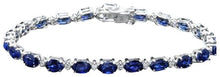Load image into Gallery viewer, Very Impressive 13.50 Carats Natural Sapphire &amp; Diamond 14K Solid White Gold Bracelet