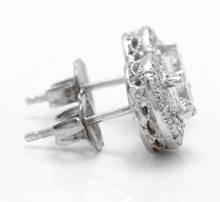 Load image into Gallery viewer, Exquisite 0.85 Carats Natural Diamond 14K Solid White Gold Stud Earrings