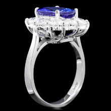 Load image into Gallery viewer, 5.50 Carats Natural Very Nice Looking Tanzanite and Diamond 14K Solid White Gold Ring