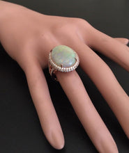 Load image into Gallery viewer, 8.60 Carats Natural Impressive Australian Opal and Diamond 14K Solid Rose Gold Ring