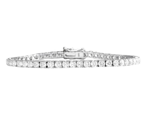 Very Impressive 4.15 Carats Natural VS Diamond 14K Solid White Gold Bracelet