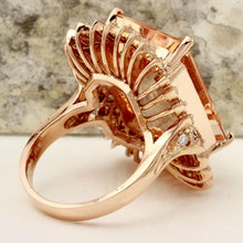 Load image into Gallery viewer, 27.25 Carats Exquisite Natural Peach Morganite and Diamond 14K Solid Rose Gold Ring