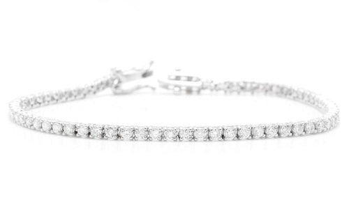 Very Impressive 2.70 Carats Natural Diamond 14K Solid White Gold Bracelet